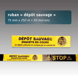 Rubalise plastique 75mm*250m : dépôt sauvage enquête en cours